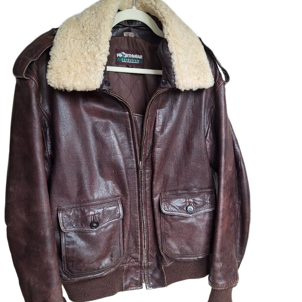 Vintage 90's Nordstrom Leather Bomber Jacket